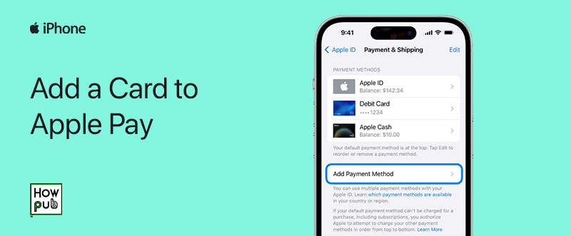 Adding a credit or debit card to Apple Pay on iPhone