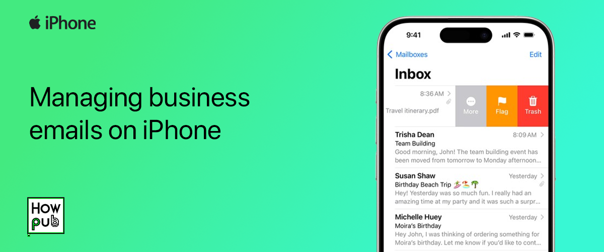 Managing business emails on iPhone