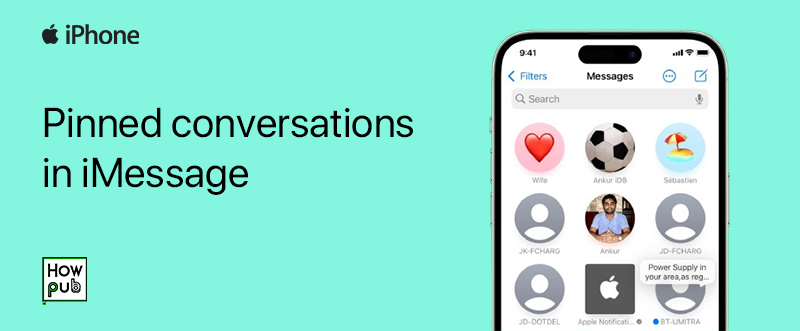 Pinned conversations in iMessage