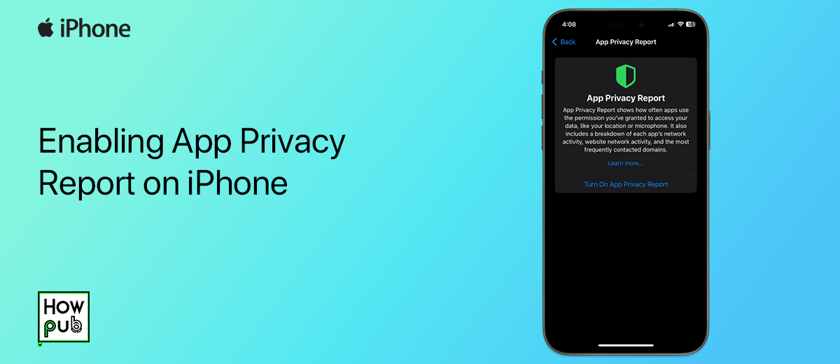 Enabling App Privacy Report on iPhone