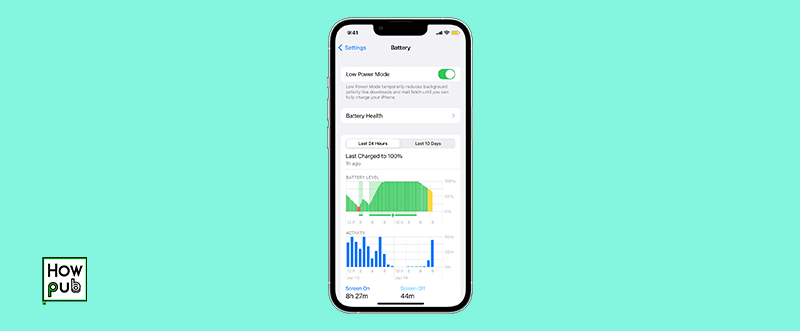 Enabling Low Power Mode on iPhone to save battery life