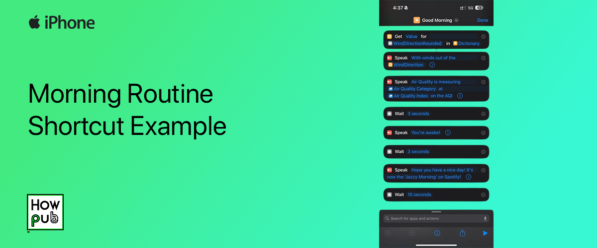 Morning Routine Shortcut Example