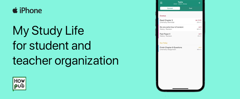 My Study Life app interface on iPhone for student and teacher organization