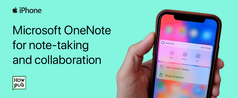 Microsoft OneNote app interface on iPhone for note-taking and collaboration