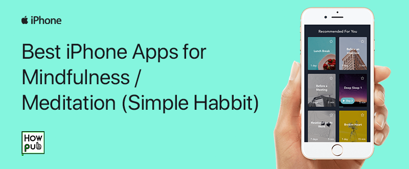 Simple Habit app interface showing quick meditations