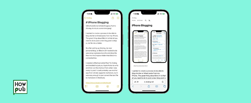 Writing and formatting blog posts on iPhone